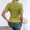 Solid-color Slimming Short-sleeve T-shirt For Women