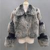 Women's Fur Stitching Lapel Artificial Fur Coat