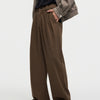 Men's Straight Fleece-lined Casual Wool Trousers