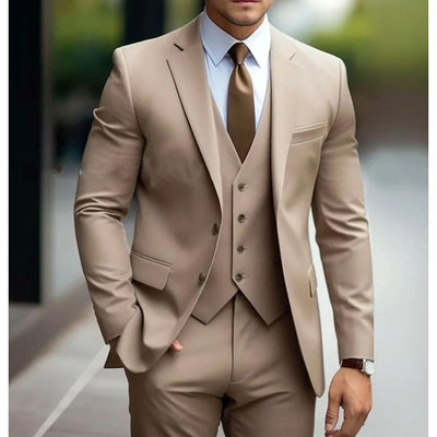 Abito Tre Pezzi da Uomo Business Casual per Sposo Matrimonio