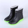 Cotton-padded Warm-keeping Fixed Velvet Rain Boots For Men And Women