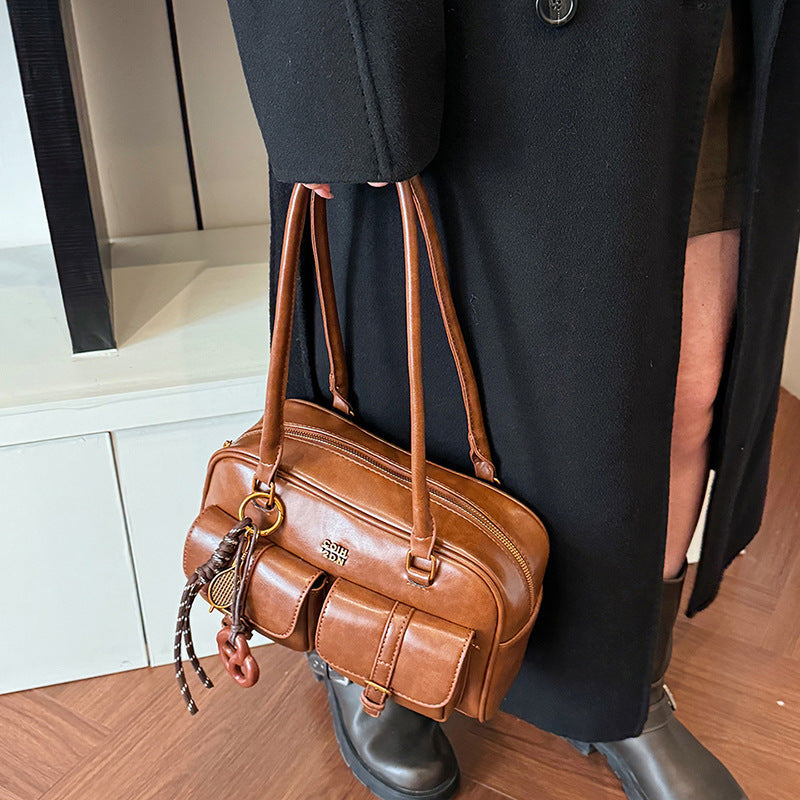 Borsa a tracolla da donna retrò di grande capacità