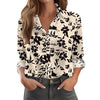 Womens Floral Polka-Dot Bush Print Long-Sleeve Shirt