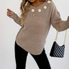 Women's Crochet Patchwork Round Neck Comfort And Casual Sweater