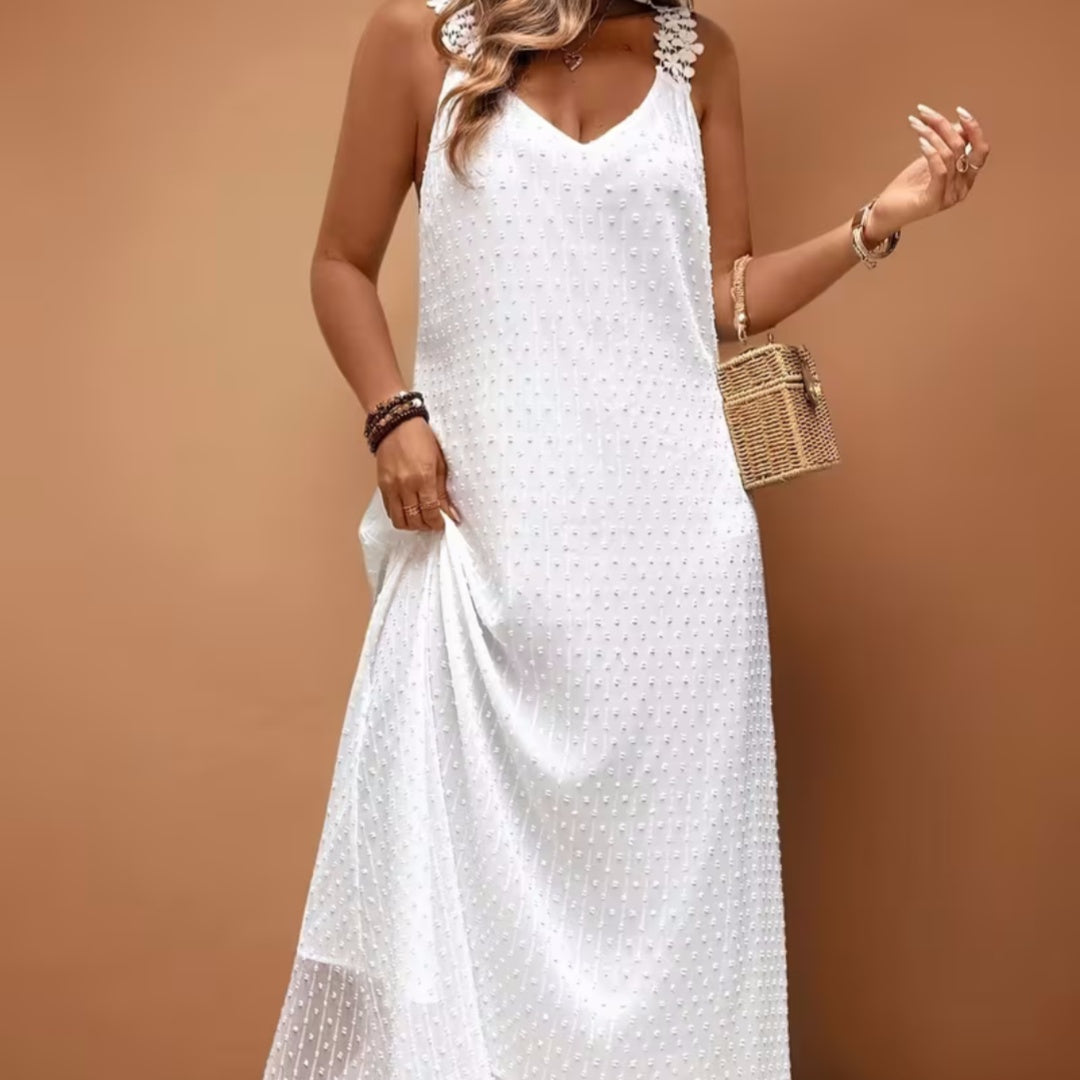 Womens Solid-Color Lace Hollow-Out Suspender Dress