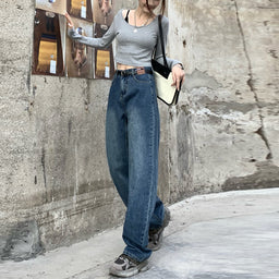 High Quality Popular Retro Straight Jeans For Women