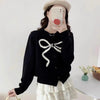 Cute Youth Bow Pin All-match Loose Slimming Sweater