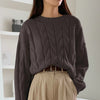 Round Neck Pure Color All-matching Trendy Sweater Top