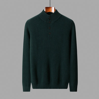New Half Turtleneck Button Sweater For Men