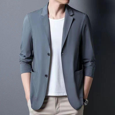 Giacca casual monopetto da uomo e donna a tinta unita, stile coreano, da lavoro, protezione solare