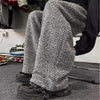 American Retro Houndstooth Woolen Wide-leg Pants Men