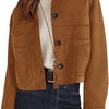 European And American Style Women Faux Suede Short Jacket Casual Lightweight Autumn Fashion