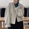 Stylish Graceful Simple Small V-neck Loose Woolen Coat