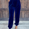 Women's Solid Color Straight Pants With Elastic Waist And Casual Cuffs