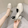 Women's Waterproof Platform Ankle-strap High Heels