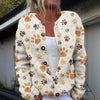 Maglione cardigan da donna con stampa animalier creativa e sfumature