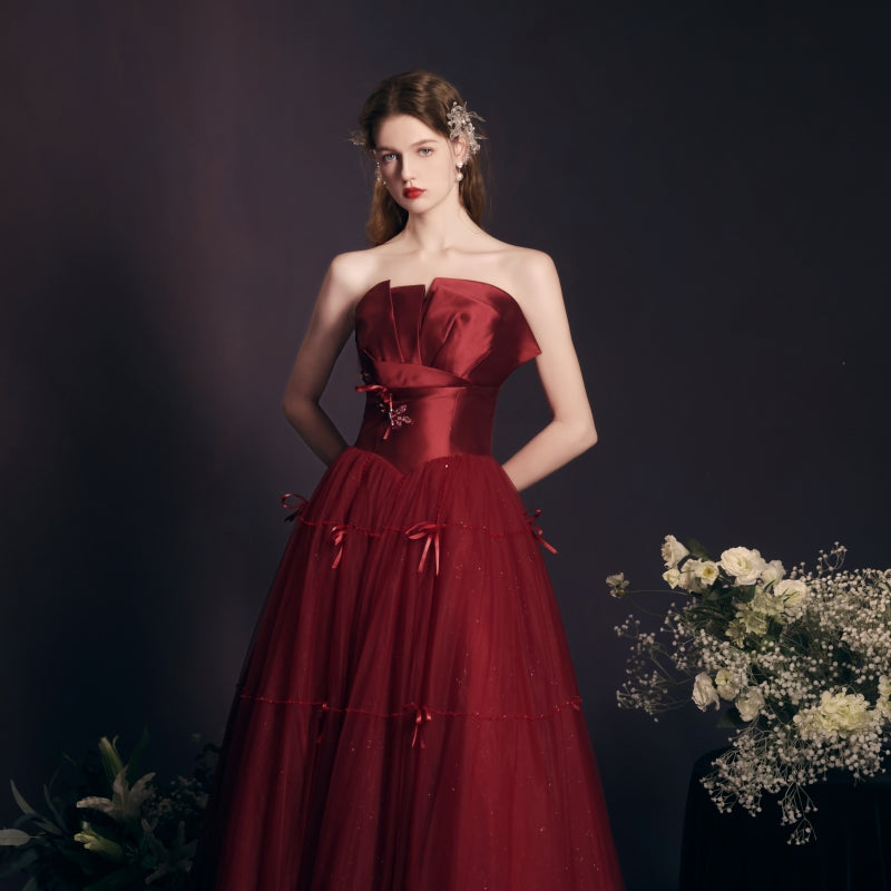 Vestito lungo rosso tubino da donna resistente
