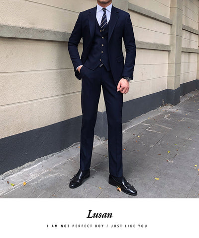 Abito da uomo tre pezzi slim fit versatile e casual