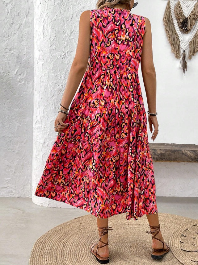 Holidaya Women's Random Printed Sleeveless Casual Dress