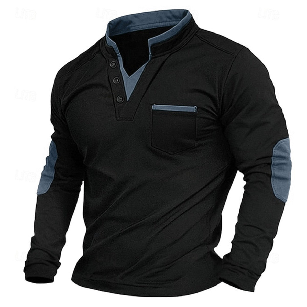 Stand Collar Long-sleeved Sweater Men's Stitching Men's