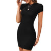 Women's Crew-neck Short-sleeve Knit Dress