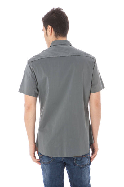 "COSTUME NATIONAL CAMICIA MANICHE CORTE UOMO GRIGIO"