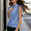 Camicia Versatile Per Pendolari Con Maniche A Vescovo E Collo Coreana Arricciato