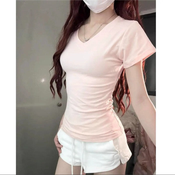 New Round-neck Straight-shoulder Top