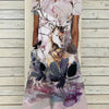 Women's Oil Painting Flower V-neck A- Line Dress