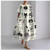 Casual Round-Neck Fashionable Short-Sleeve Printed Dress For Cats