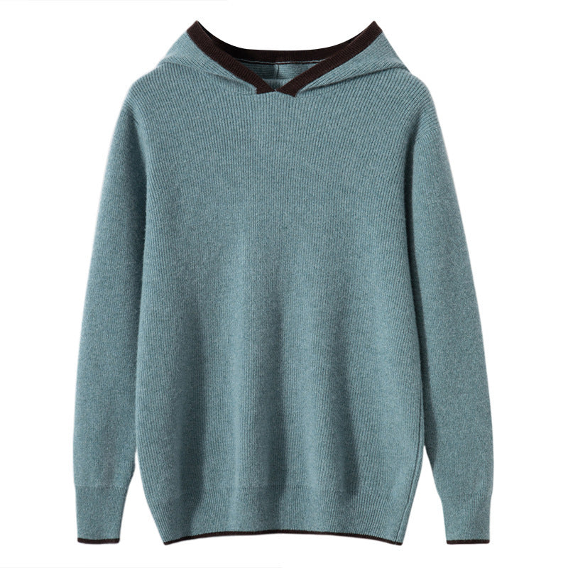 Maglione da uomo in cashmere con motivo a lingotti larghi e a contrasto