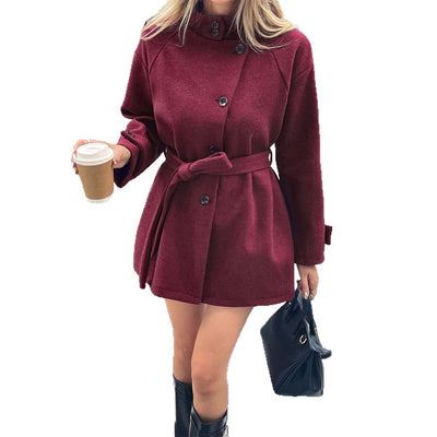 Cappotto soprabito con maglione a maniche lunghe da donna