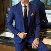 Abito da uomo in stile coreano, vestibilità slim, a quadri, casual
