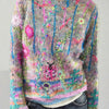 Ladies' 3D Printed Sweater Casual Loose Long Sleeved Knitted Top - A Fashionable And Comfortable Choice For Daily Wear