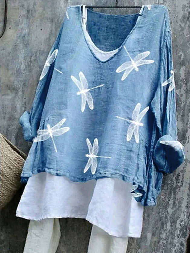 Stampa Digitale 3D Donna Girocollo Manica Lunga alla Moda