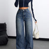 Female Versatile Plus Size Thin Wide-leg Jeans