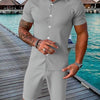 Completo due pezzi da uomo casual con top a maniche corte e pantaloncini