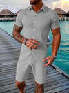 Completo due pezzi da uomo casual con top a maniche corte e pantaloncini