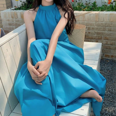 French Audrey Hepburn Style Halterneck Dress