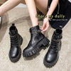Inner Height Increasing Soft Leather Martin Boots For Women