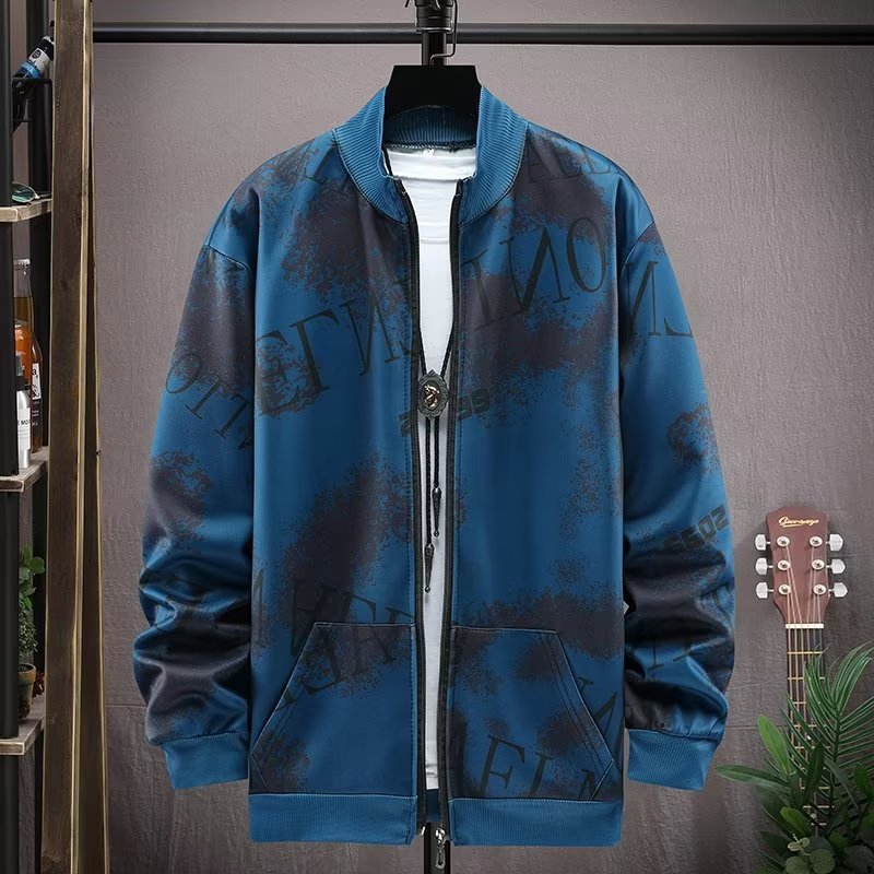 Men's Camouflage Coat Men's Zipped Stand Collar Sweater Jacket Long Sleeve Thin Coat