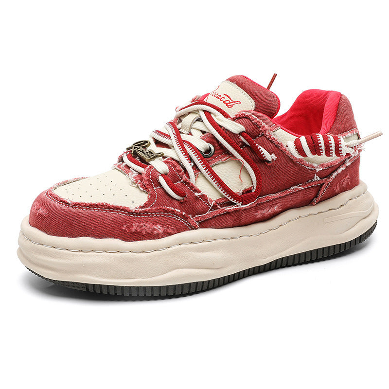 Scarpe sportive casual da uomo, con soletta interna invisibile rialzata da 7 cm, lavata e sciolta