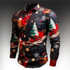 Christmas Element Men's Lapel Casual Shirt