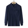Men's Solid-color Long-sleeve Top With A Turn-down Collar And Real Pockets