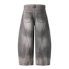 Retro Washed Smoky Gray Splash-ink Jeans For Men