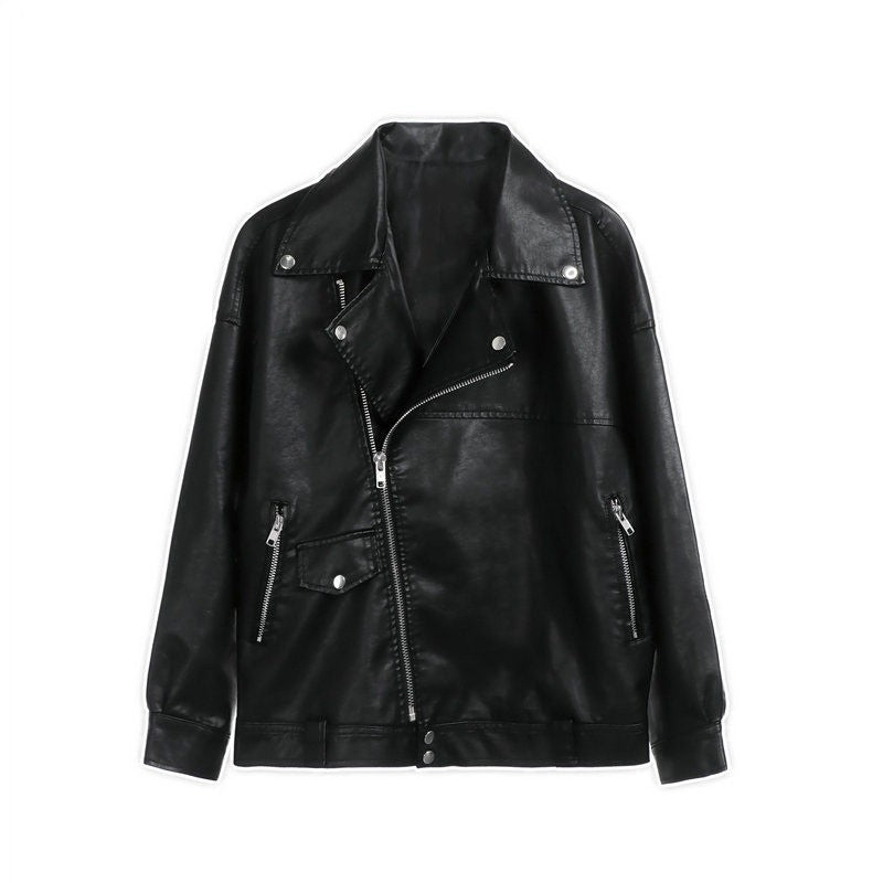 Coat Women's Autumn And Winter Motorcycle Short Black