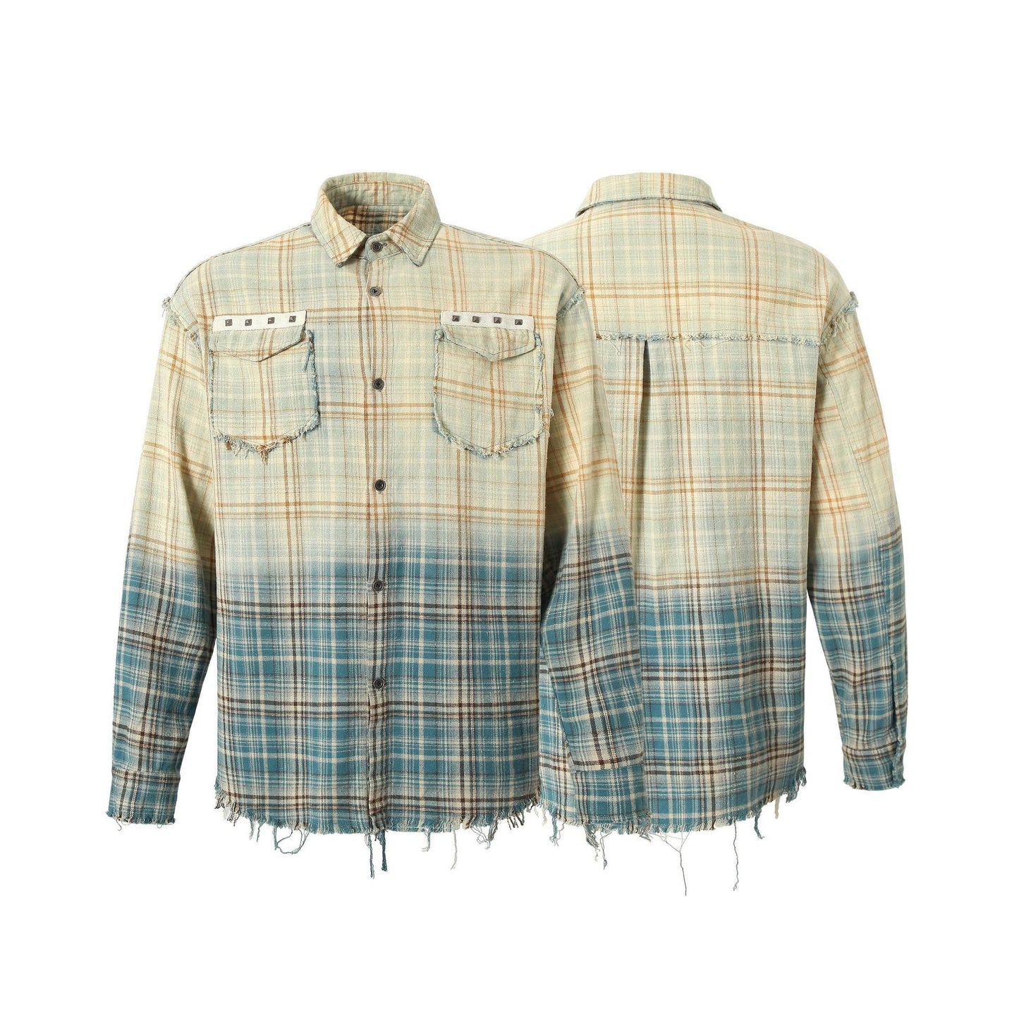 Autumn Retro Wash Stitching Long-sleeved Shirt