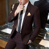 Abito da uomo in stile coreano, vestibilità slim, a quadri, casual