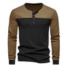 Men's New Retro Color Block Long Sleeve Base Shirt