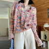 Retro Gentle Idle Style Knitted Rainbow Sweater